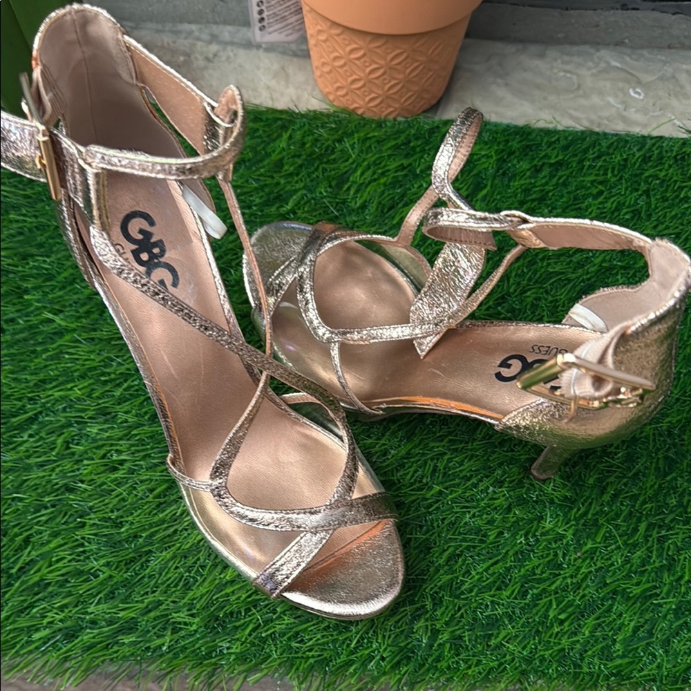Gold Strappy Heels